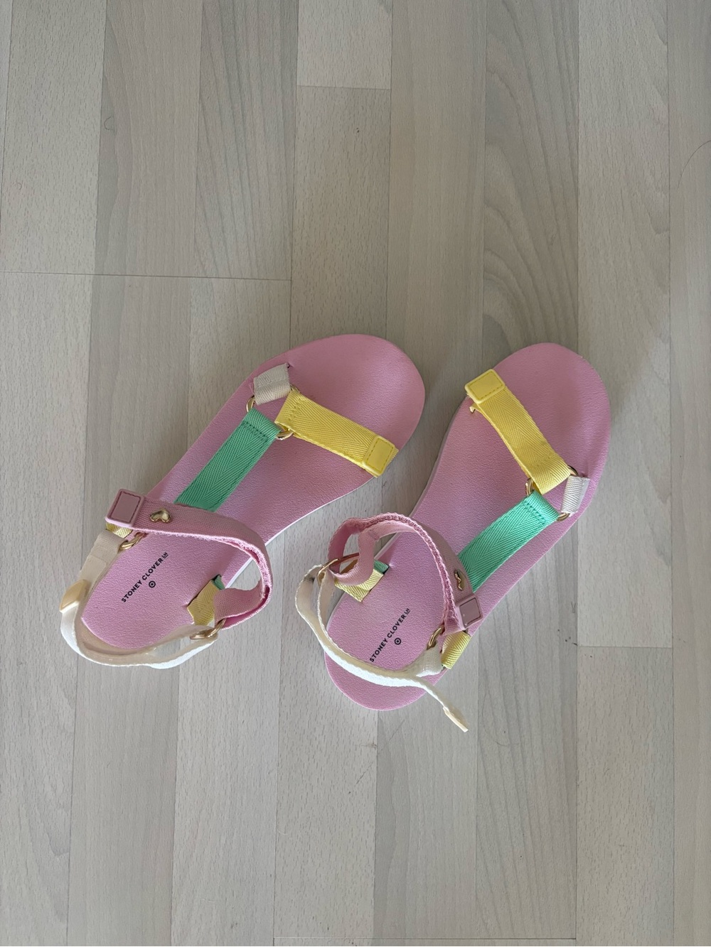 Stoney Clover Lane x Target Pastel Pink Heart Sport Sandals Size 8